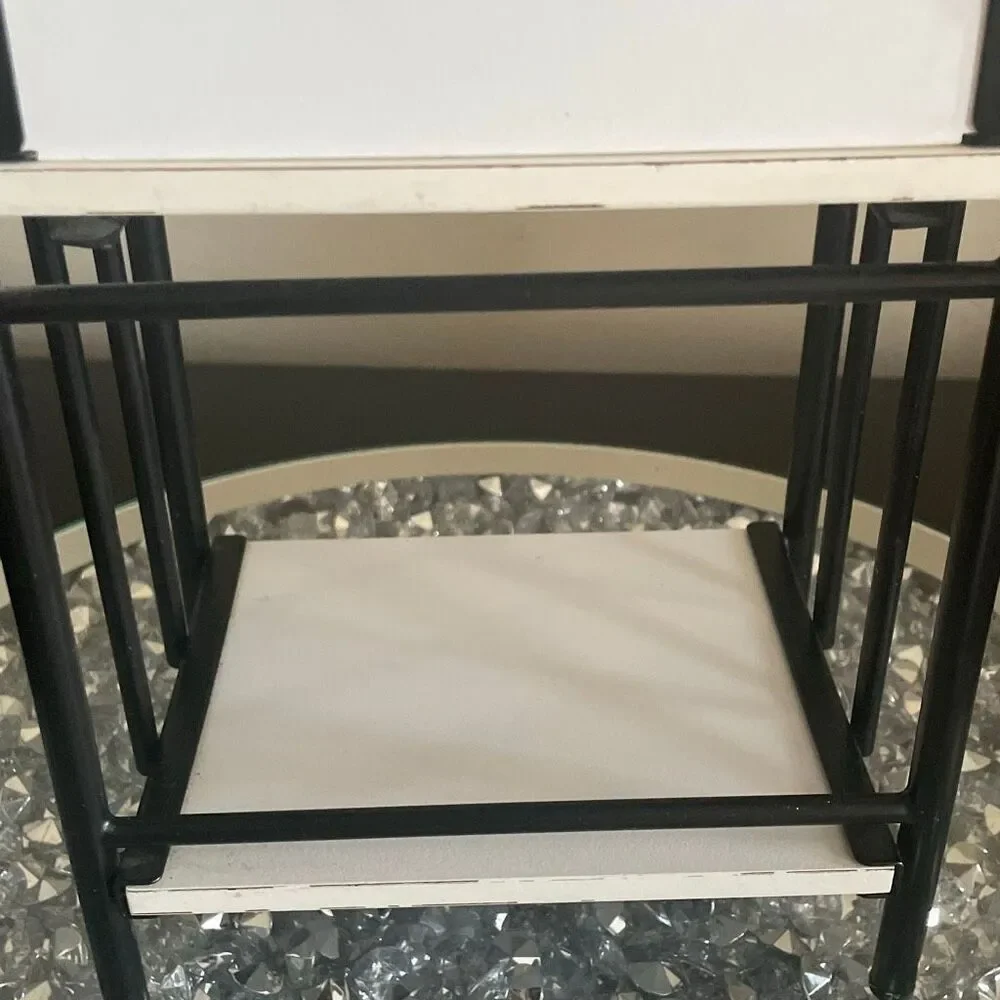 Vintage American girl wood metal night stand doll house furniture living room